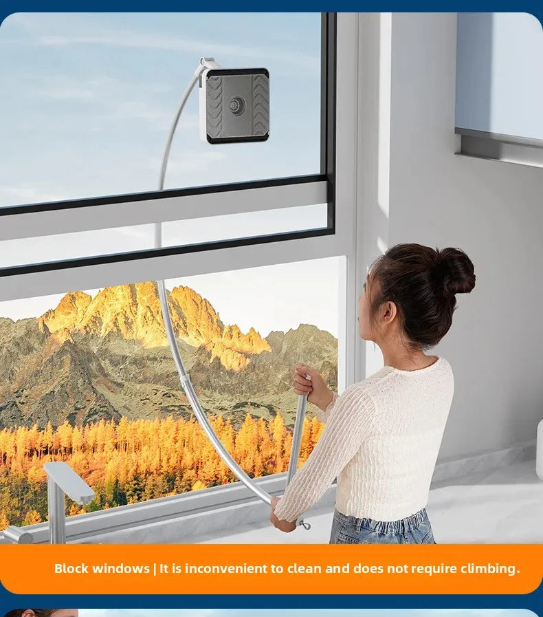 NEW Arrivals Double-Sided Arc-Shaped Household Glass Cleaner Tool Efficient Water Scrubber Window Cleaning Device Human-Arm Simulation