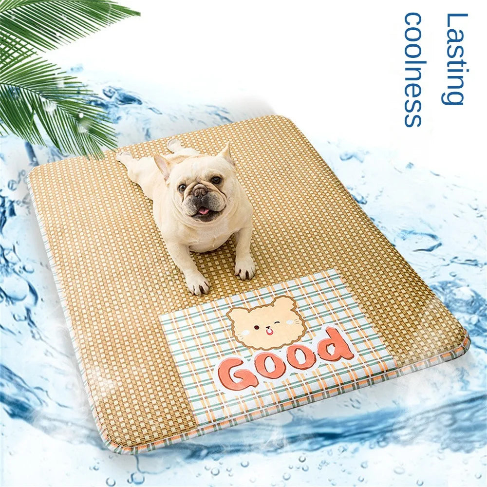 Pet Cooling Mat Summer Cooling Comfortable Moisture-proof Wear-resistan Pet Supplies Pet Mat Breathable Bamboo Fiber Anti-skid