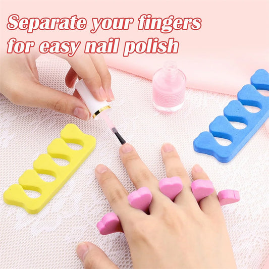 100pcs/50pairs 3 Colors Sponge Toe Finger Separator Manicure Set Toe Splitte for Nail Polish Enhancement Painting and Polishing Tools