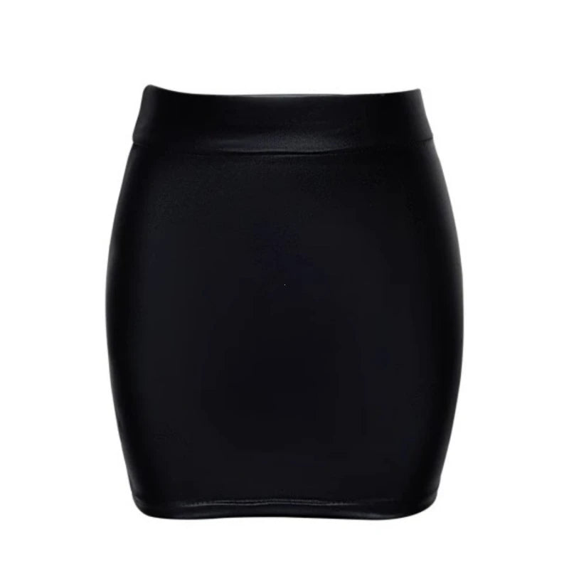 S-3XL UK Plus Size Black Leather Matte Slim Tight Mini Sexy Fashion PU Hot Short High Waist Skirt Nightclub Streetwear Girls Clothing Supplies