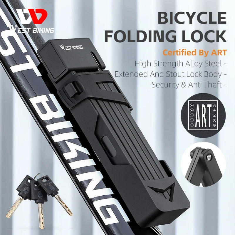 Foldable Bike Lock 3 Key Strong Security Anti-theft Bicycle Lock Heavy Duty Chain Cable Padlock Motorcycle Lock