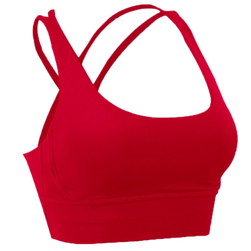 14 Colors S-XL New Push Up Sports Bra Yoga Vest  Cross Back Fitness Sexy Padded Top Gym Shock Absorbing Running Breathable Crop Top Sportswear