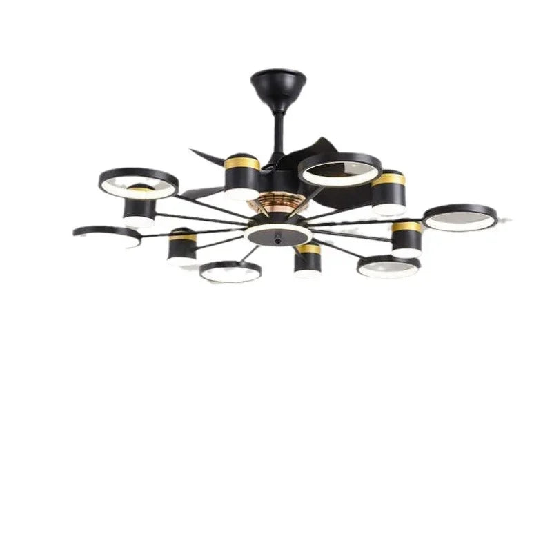 Electric Chandelier with Dining Room Luxury -Style Ceiling Simple Lamp Fan All-in-One Light Home Living Room
