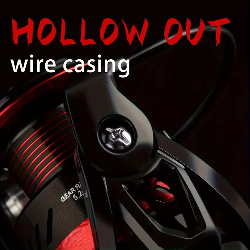 Black Red Design 1000-7000 Series Ball Bearings 13+1 15KG Max Drag Spinning Reel Metal Body Freshwater Saltwater Fishing Reel
