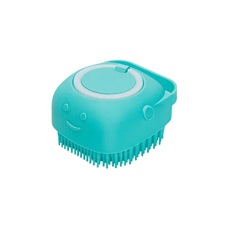 2 PCS Set Dog Bath Brush Silicone Pet Shampoo Brush Soap Dog Scrubber Cat Massage Grooming Wash Comb Soft Rubber Puppy Clean Brush Pets Grooming Tools