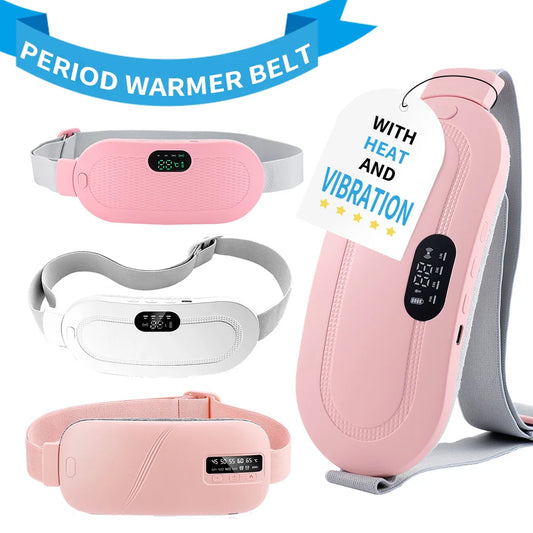 NEW Electric Heating Pad Menstrual Cramp Massager Belt Women Period Care Hot Compress Device Vibration Abdominal Ulter Warmer Belt Women Personal Care Health Care Hygiene Supplies