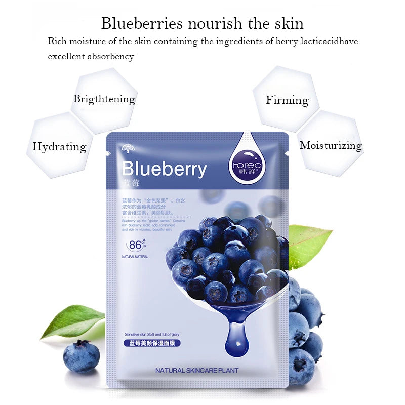 NEW Arrivals 30pcs ( 5pcs each type) Natural Plant Facial Mask Moisturizing Oil Control Firming Hyaluronic Acid Fruit Aloe Korean Sheet Face Mask Beauty Skin Care Products