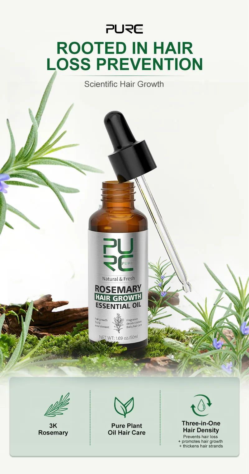 Rosemary Natural Ginger Oil Hair Growth Products for Man Women Ginger Anti Hair Loss Fast Regrowth Thicken Oils Scalp Treatment Hair Care