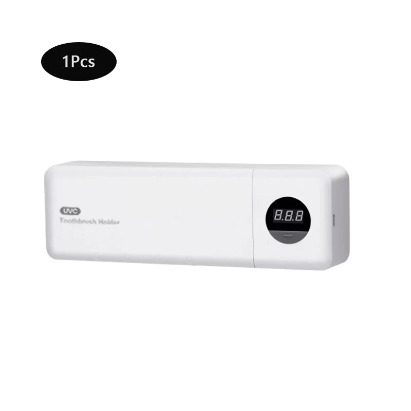 3 PCS Set Electric Toothbrush Sterilizer UV Toothbrush Sterilizer USB Charging Wall Mounted Bathroom Toothbrush Holder Digital Display