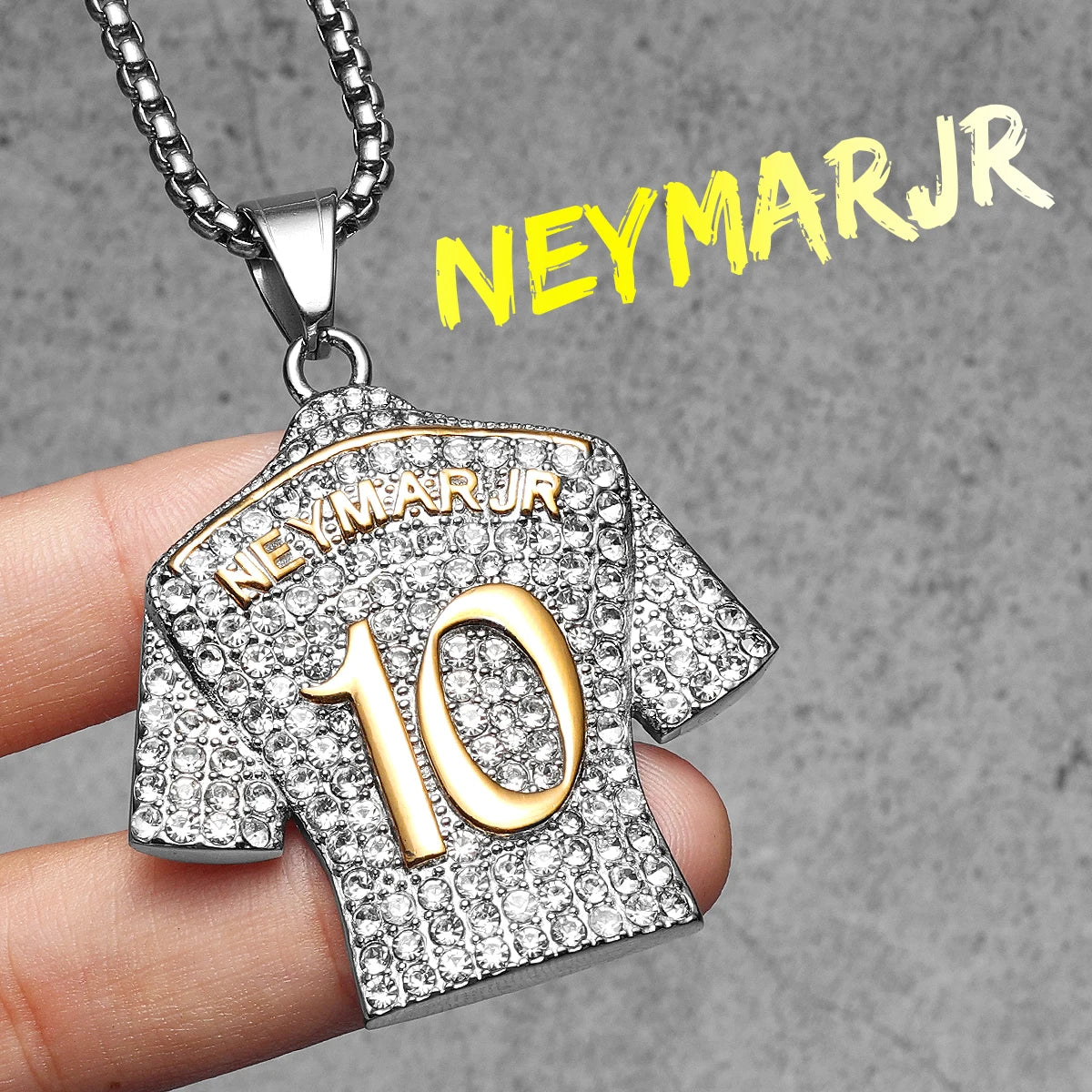 Messi Cristiano Ronaldo Neymar Mbappé Haaland Football Jersey Man Necklaces + Chain Stainless Steel Pendant Chain Jewelry Gifts