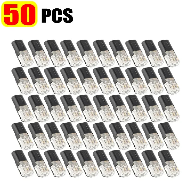 200 PCS Set Double Wire Plug-in Connectors with Locking Buckle Car Home Office Computer Wire 2 Way Terminal Block Waterproof Quick Connector Cable Clamps Snap Electrical Accessory Sets