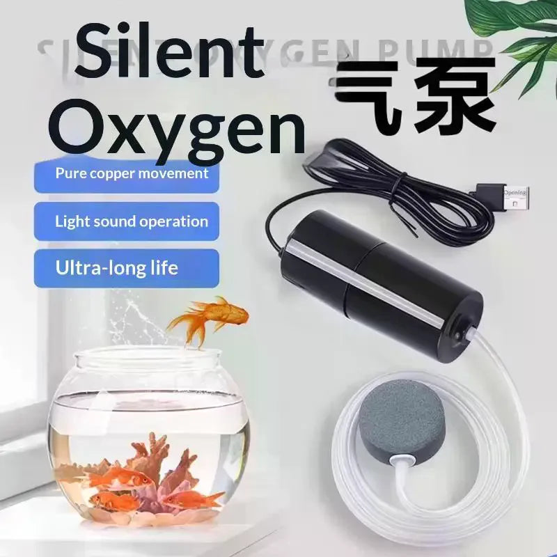 Silent Oxygenator Small Oxygen 110V Mini Pump Portable Mini USB Charging Fish Tank Oxygen Pump Fish Farming Aquarium Supplies