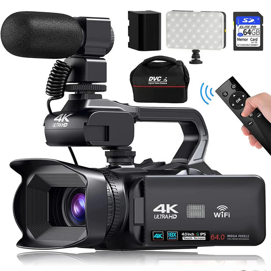 YouTube Camcorder 4K Ultra HD camera Camcorders 64MP Streaming Camera 4.0"Touch Screen Digital Video Camera