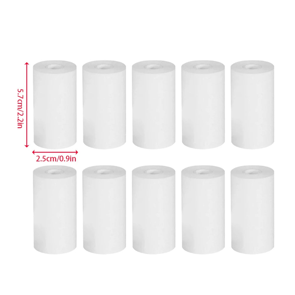 10Rolls 57x25 MM Thermal Paper White Camera Instant Print  Camera Printing Paper Replacement Accessories Parts