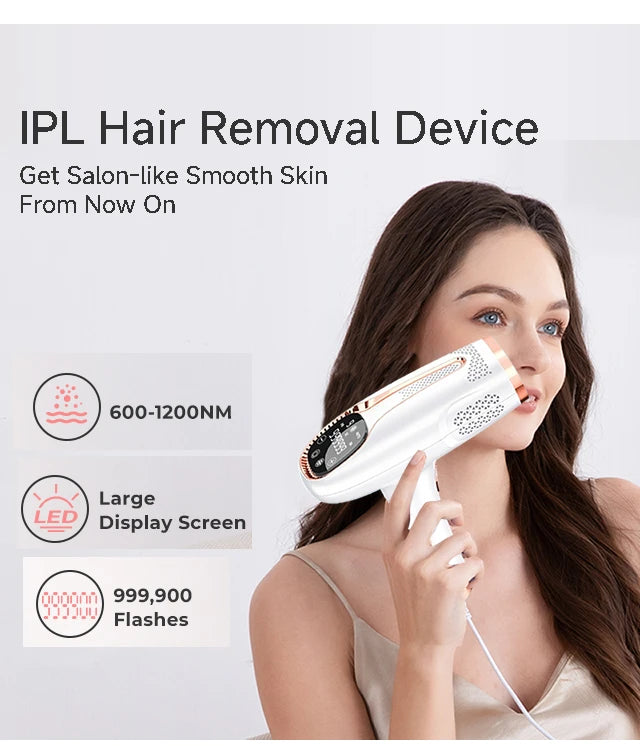 IPL Laser Hair Removal Device 999999 Flashes Painless Laser Epilator for Women Permanent Hair Removal Home Use Full Body Bikini Face Legs Women Skin Care Supplies