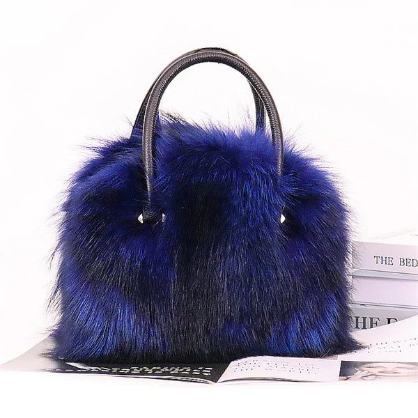 New Women's Clothing Designer Brand Luxury Real Fox Hair Large Capacity High-End Evening Party Business Dinner Handbag Charm Women's Fur Bag Purse Girls Ladies Luxury Fashion Apparel Accessories Clothing Supplies