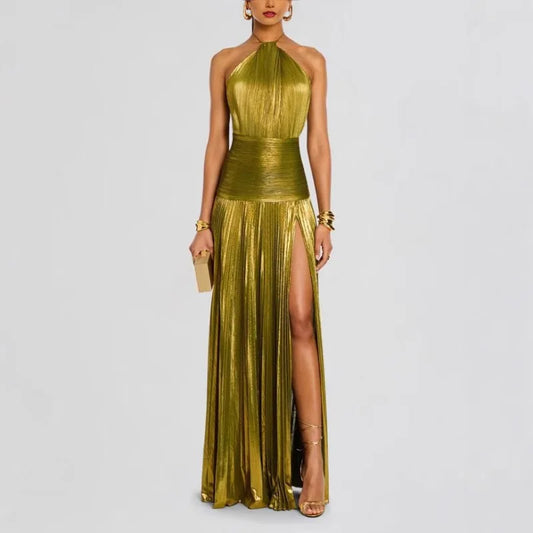 Just Arrived 12 Colors S-2XL UK Plus Size Luxurious Women Corset Evening Wedding Guest Business Party Cocktail Dress Sexy Off Shoulder Halter Folds Slit Red Carpet Celebrity Long Dress Prom Gown