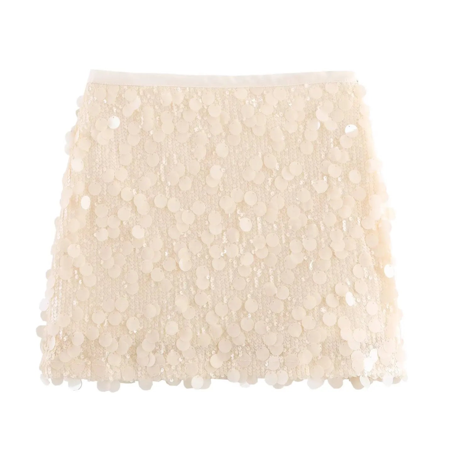 UK Size 13 Colors  Women Summer Fashion Party Style Sequin Mini Slim Skirt Female Sexy Elegant Banquet Zipper High Waist Short A-Line Skirt