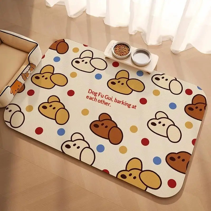 Pet Supplies Mat Domestic Cat Dog Feeding Mat Pet Placemat For Food Water Bowl With Waterproof Quick-Drying Floor Mat Pet Supplies