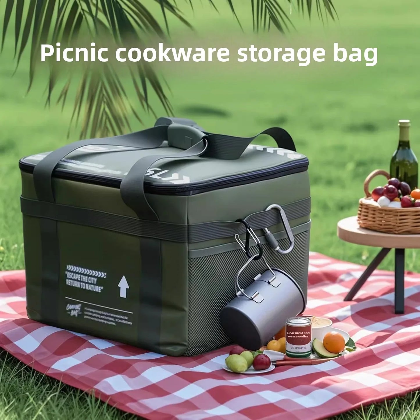 26 L Outdoor Camping Storage Bag Cooler Lunch Box Thermal bag Travel Tableware Handbag Insulated bag for Camping Picnic Tool