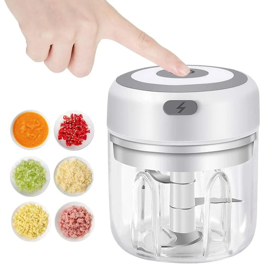 Electric Garlic Mincer 250ML Vegetable Chopper Food Chopper, USB Mini Garlic Mincer, Onion Chopper Portable Small Food Processor
