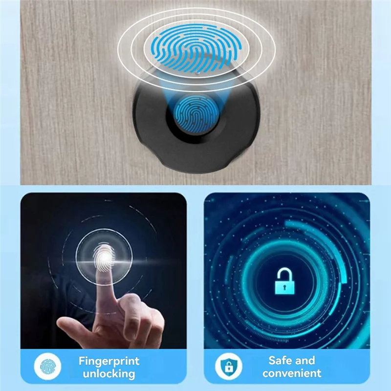 NEW Smart Fingerprint Drawer Lock Cabinet Furniture Electronic Keyless Induction Lock Locker Anti-Theft Password Biometric Lock Home Office Safety Accessories Security Supplies