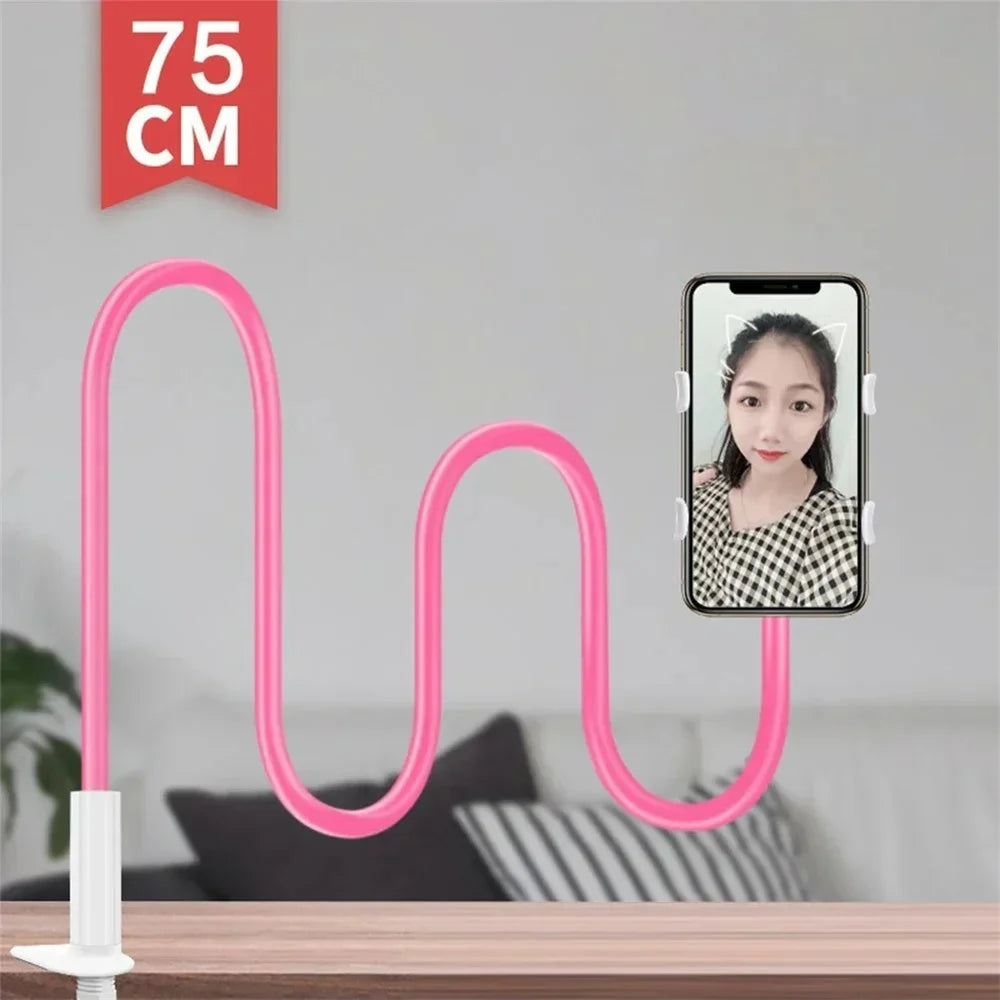 4 Colors Portable Flexible Clip on Phone Holder Stand Gooseneck Arm Lazy Desktop Bracket Mount Base for iPhone Samsung Xiaomi Smartphones