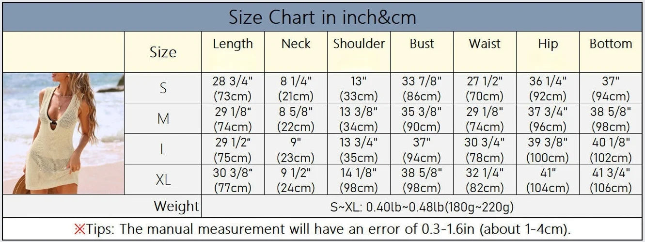 S - XL 6 Colors Handmade  Hollow Out V Neck Crochet Knitted Tunic Beach Cover Ups  Beach Dress Beachwear