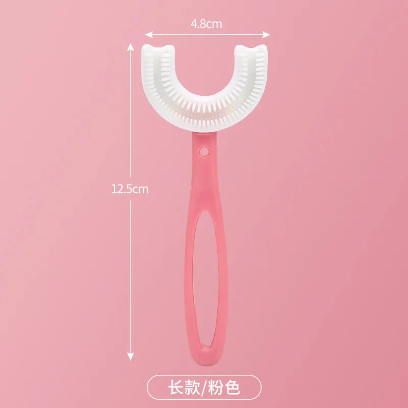 2 PCS Set Baby Toothbrush Children 360 Degree U-Shaped Child Toothbrush Teethers Baby Brush Silicone Kids Teeth Oral Care Cleaning Tools