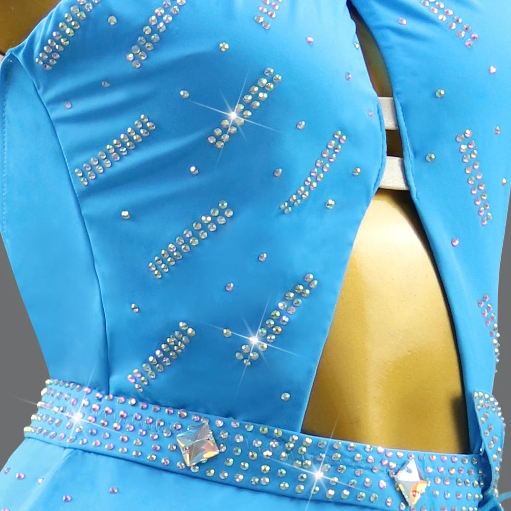 New Arrivals Adults Ladies Girls 2XXS-2XXL  Latin Dance Dress with Jewelry Ornaments Stage Outfit For Women Line Suit Ballroom Competition Dancing Clothes Dancewear skirt Girl Party Costume Prom Customized Ladies Dancing Dres