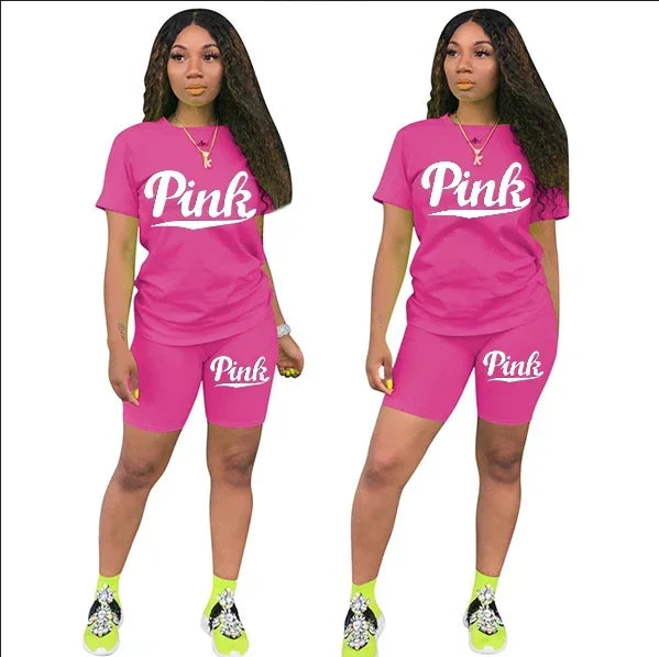 NEW Arrivals 2PCS Set S-3XL 8 Colors Woman Clothing Casual Women Tracksuit Short Sleeve Daily Summer Shorts T-Shirts O-Neck Matching Sets Women's Sports Apparel Suppliies