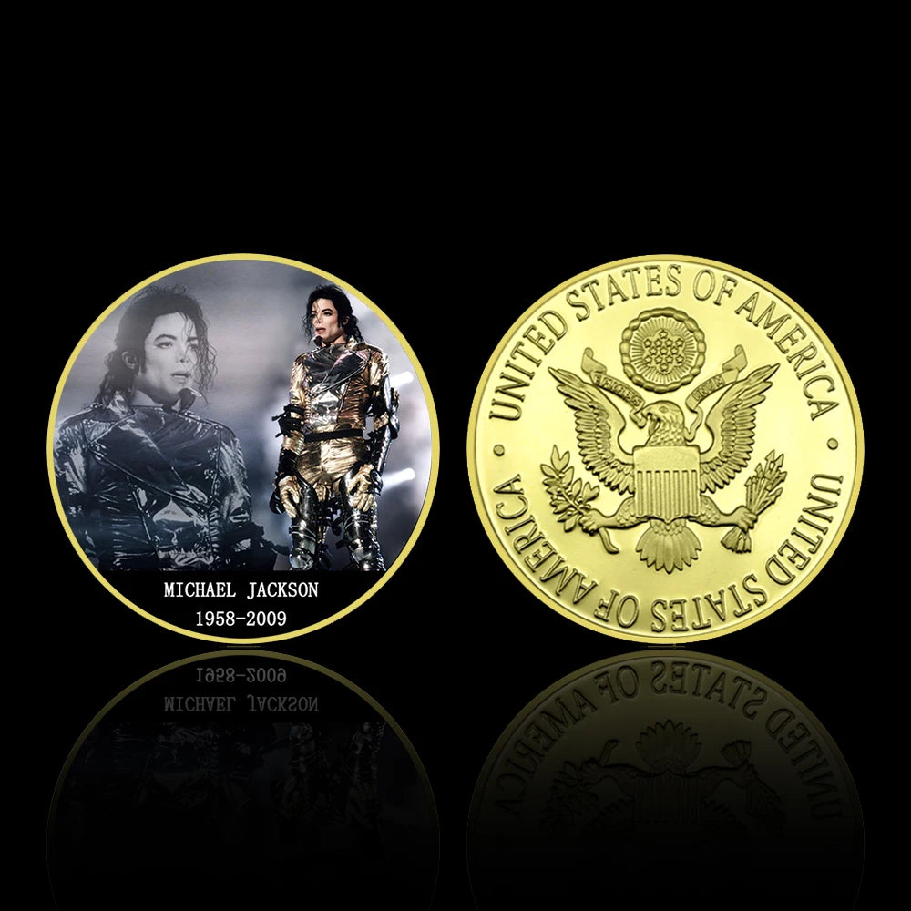 Michael Jackson Commemorative Coins Gold Plated Metal Challenge Medals Collent Gift -  1 Ounce -  Rare