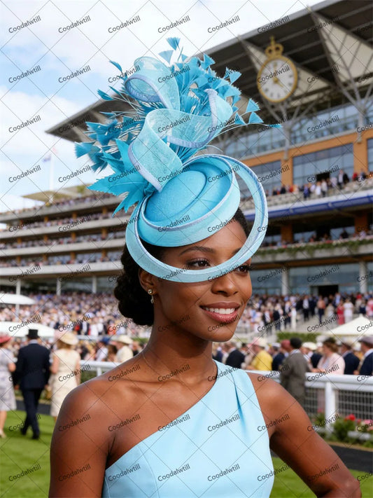 20 Colors Women's Luxury Evening Wedding Mesh Pillbox Fascinator Hat Ladies Bride Kentucky Formal Church Headwear Tea Cocktail Party French Chapeau Cap With Feather Clips