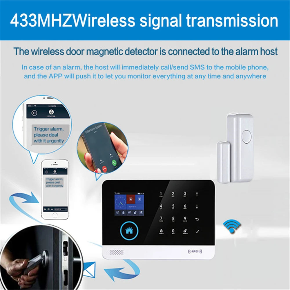 NEW Arrivals 3/5/9 PCS Set 433mhz  TUYA WI-FI App Wireless Window Door Magnet Alarm Sensor Door Detector For Smart Home Security System Security-Protection Home Office Security Supplies