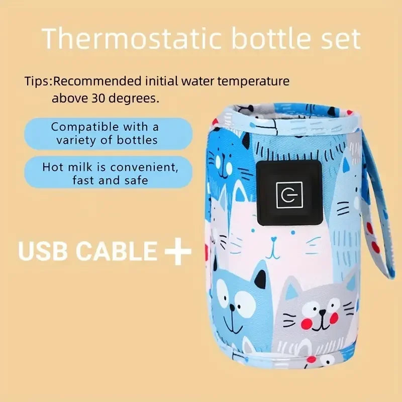 Travel Stroller Insulated Bag, Electric USB Milk Water Warmer, Nursing Bottle Heater, Portable Bottle Feeding Warmer ,Bottle Cover Baby Care Supplies