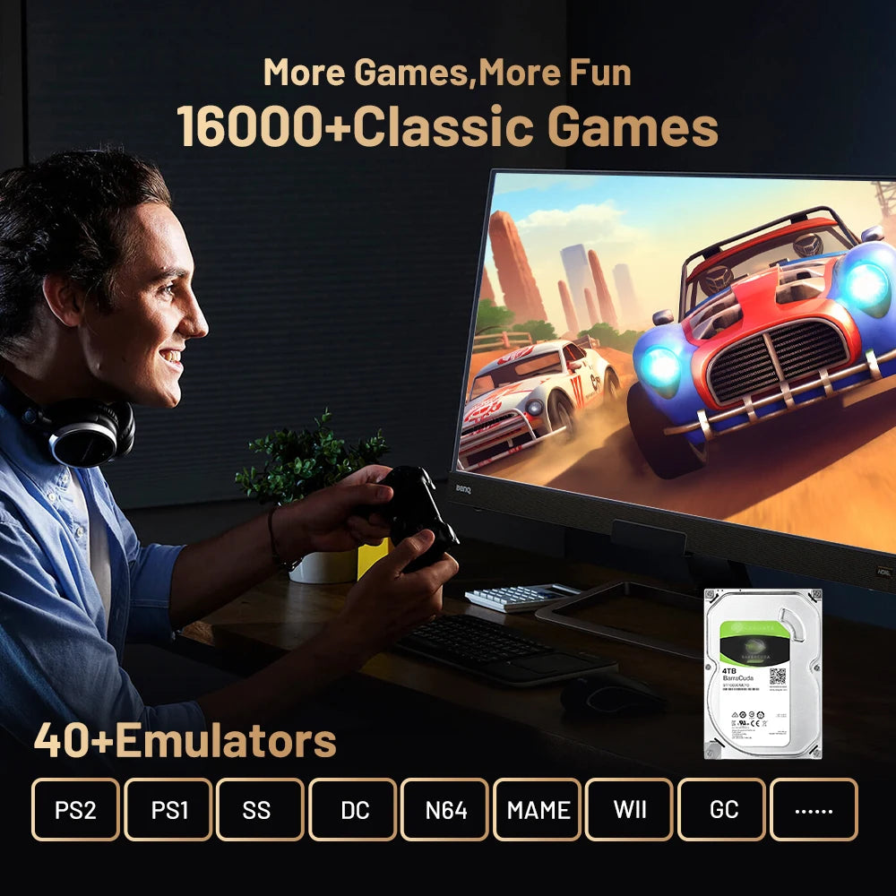 Super Console X5 Pro Retro Game Console with 16000 Games for PS2/PS1/SS/DC/N64 with 4T HDD Plug and Play Game Player