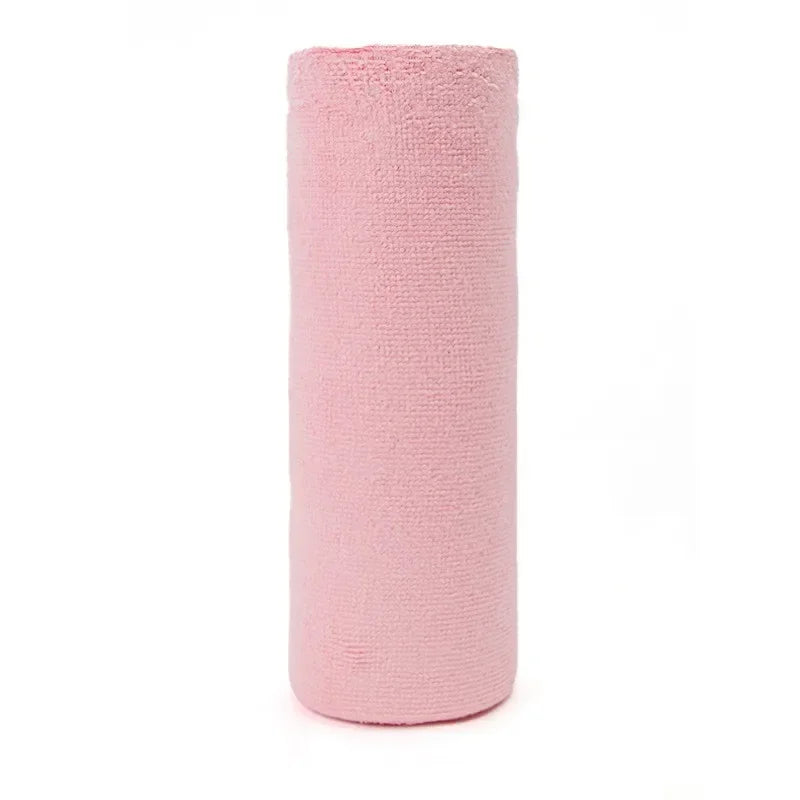 NEW Arrivals 50PCS 25x25CM 6 Colors Reusable Cleaning Wipe Household Kitchen Cloth Microfiber Towel Rolls Dish Rags Wash Paper Towel Replacement Car Home Office Cleaning Supplies