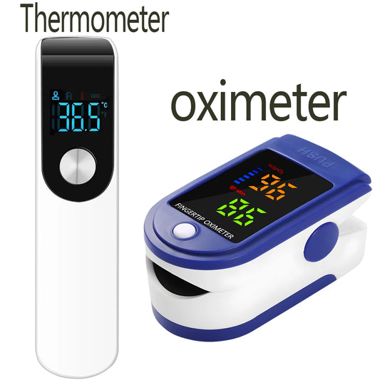 Non-Contact Laser Body Temperature Ear Thermometer Infrared Fever Thermometer Digital LCD Infant Adult Finger Pulse Oximeter Health Care Supplies