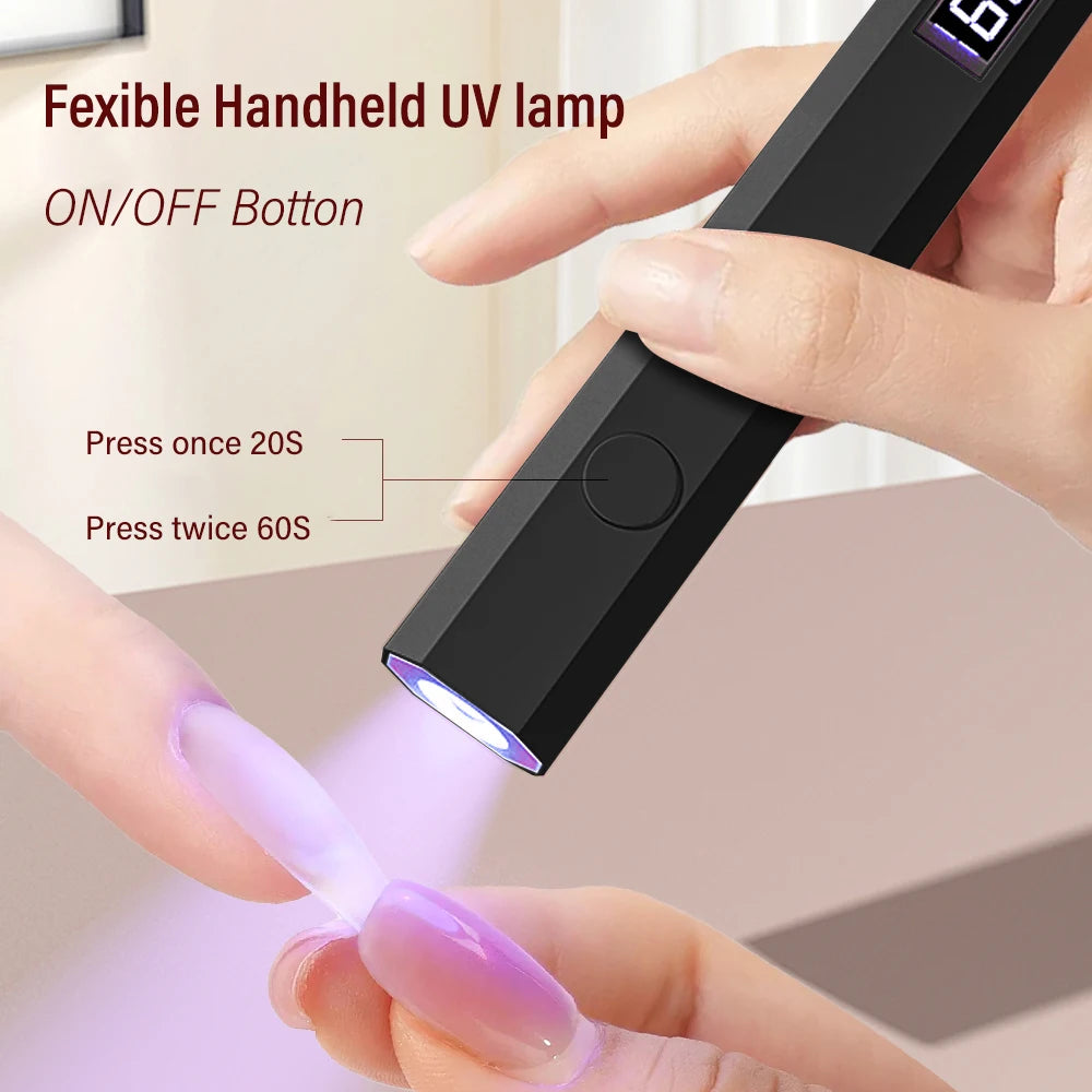 NEW Arrivals Mini Nail Lamp with LED Display Portable Mini UV Light for Gel Nails with 2 Timers Fast Charging Small UV Light Manicure Nails Care Accessories Cosmetics Supplies