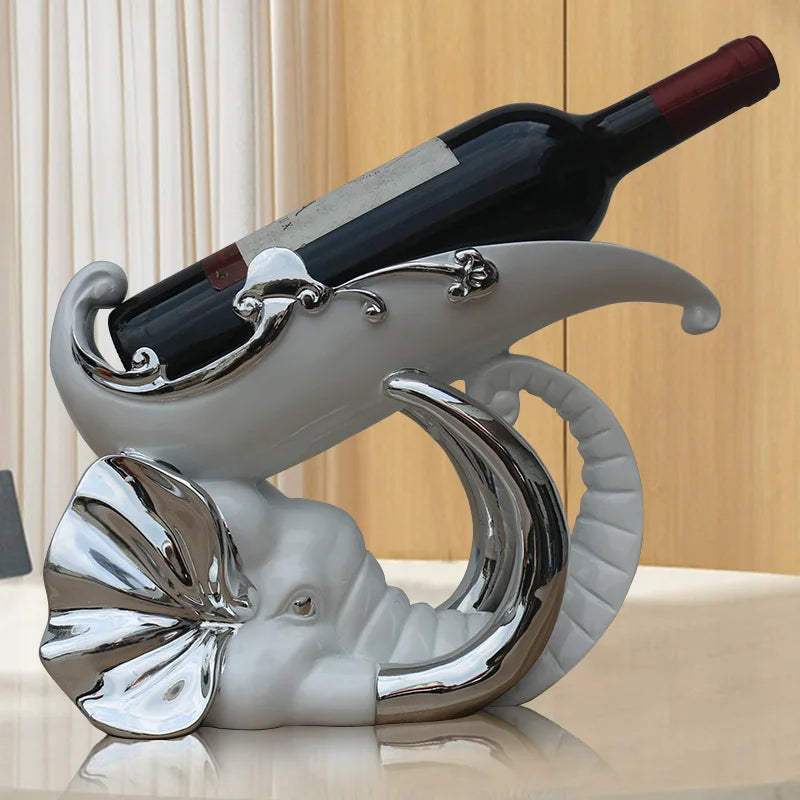 Thailand*s Elephant Red Wine Holder living room luxury wine cabinet decorations High foot wine glass holder household wine bottle rack