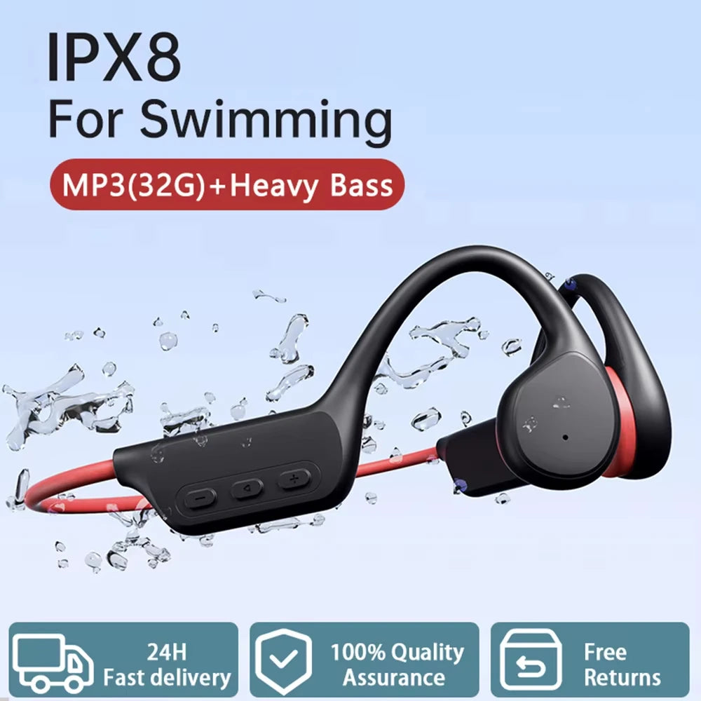 NEW Arrivals 3 Colors Xiaomi Bone Conduction Headphones IPX8 Waterproof MP3 32GB Bluetooth5.4 Wireless Headphones With Mic 2 Drivers Swimming Women Men Sports Fitness Supplies