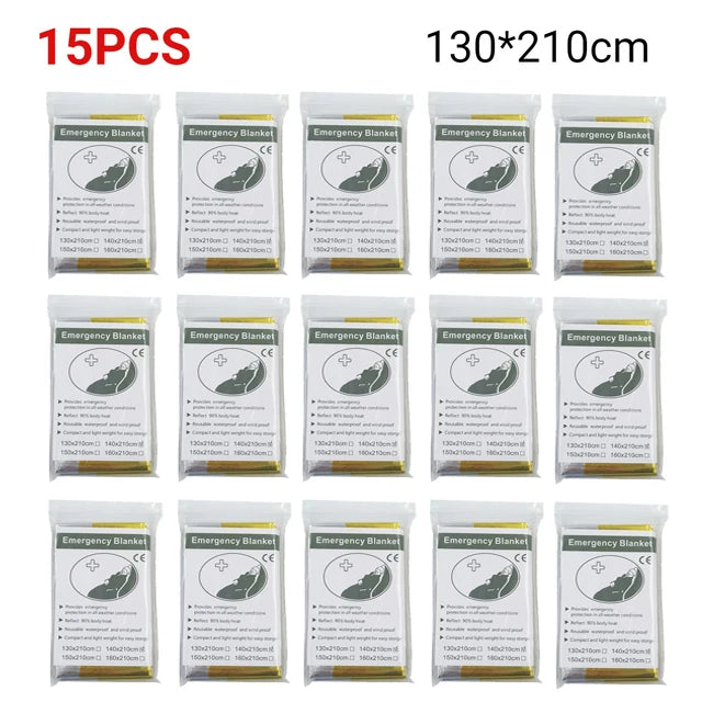 30 PCS Set 130*210cm Outdoor Emergency Gold-Sliver Survival Blanket 5-30pcWaterproof First Aid Rescue Curtain Foil Thermal Military Blanket