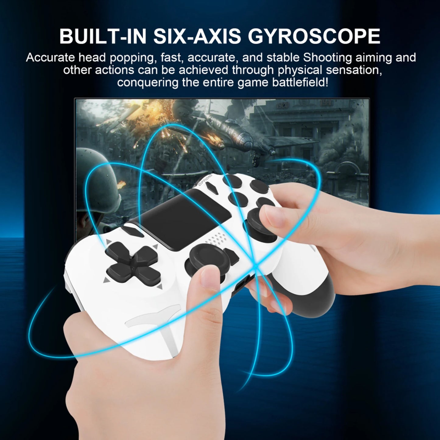 NEW Black/White Color 6-Axis Gyroscope Dual Vibration With touch pad Wireless Gamepad Bluetooth Controller For PS4 PS3 Console Computer PC