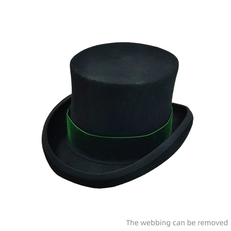 NEW Arrivals British President Men Luxury Top Hat Presidential High Hat British jazz Top Multi-Colors Hats Gentleman Evening Wedding Party  Flat Felt Hat Formal Tuxedos Costume Apparel Accessories Male Luxury Fashion Clothing