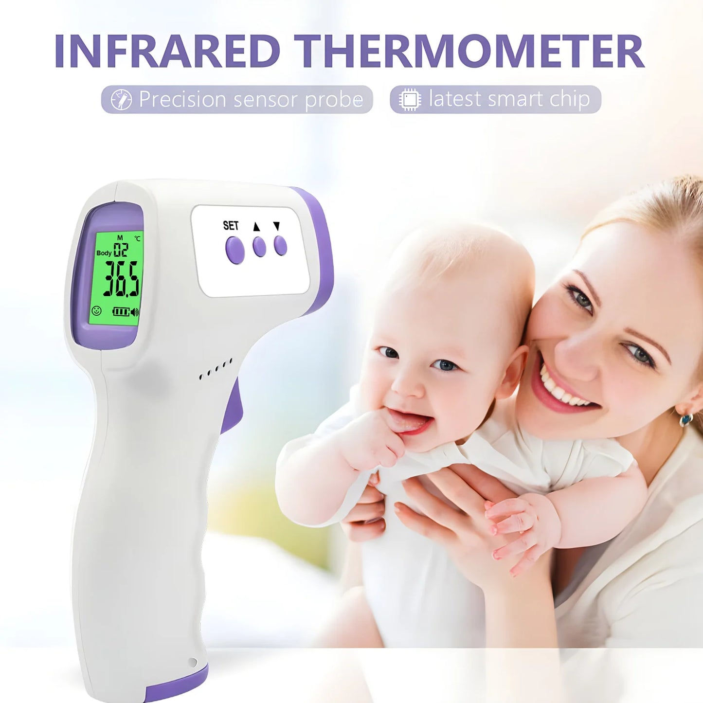 NEW Arrivals For Adults and Babies Digital Infrared Thermometer Forehead Body Non-Contact Fever Thermometers Or Medical Portable Finger Pulse Oximeter Blood Oxygen Health Care Supplies
