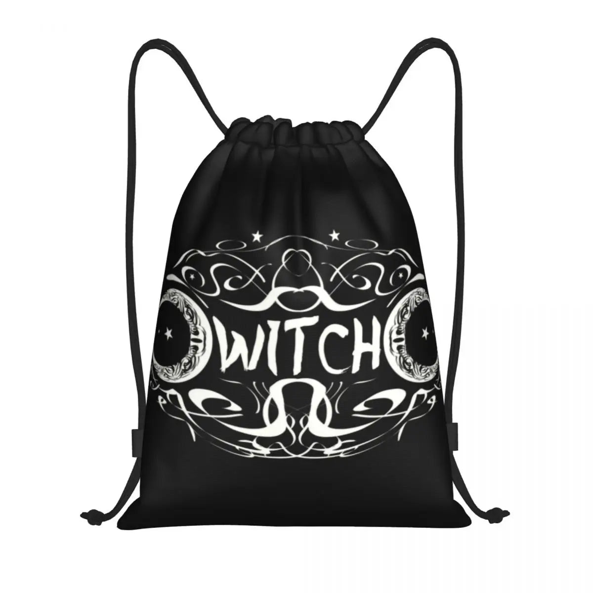 Raven Rage Halloween Gothic Crow Drawstring Backpack Bag for Women Men Halloween Witch Gothic Scary Crow Training Backpack