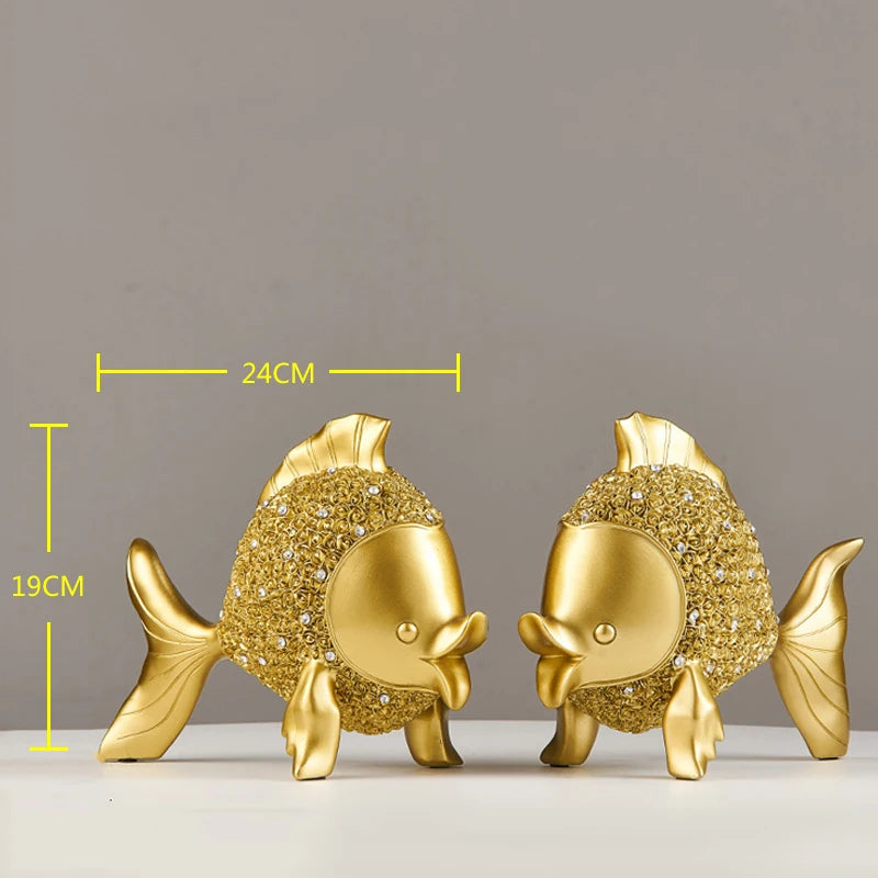 Home Decoration Luxury Accessories Feng Shui Gold Statuette Study Desk Ornaments Luxury Living Room Decoration Figurines Interior