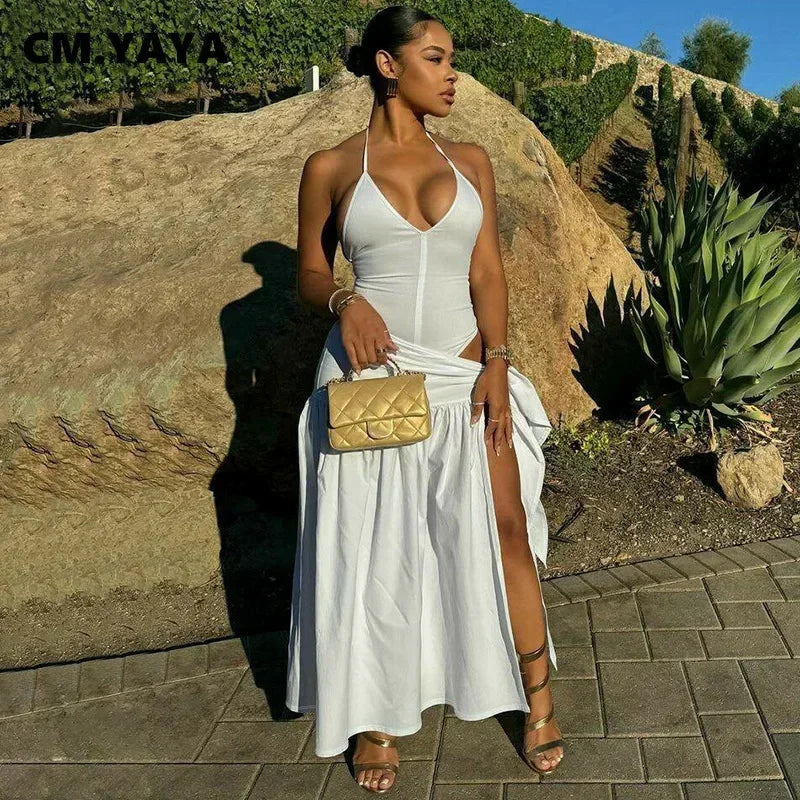 NEW Arrivals 2PCS Set UK Size Black/Light Green/White/Navy Blue Colors Sexy Elegant Women's Set Sleeveless Strap Bodysuit +Long Skirts Suit Spring Summer Autumn Tracksuit Tie Up Outfits
