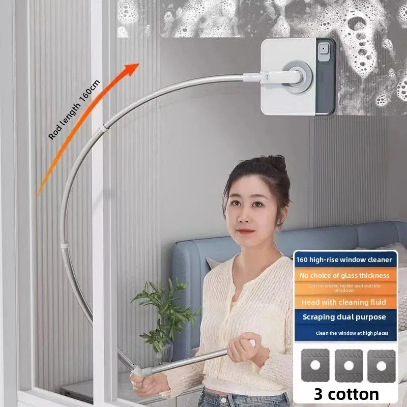 NEW Arrivals Double-Sided Arc-Shaped Household Glass Cleaner Tool Efficient Water Scrubber Window Cleaning Device Human-Arm Simulation