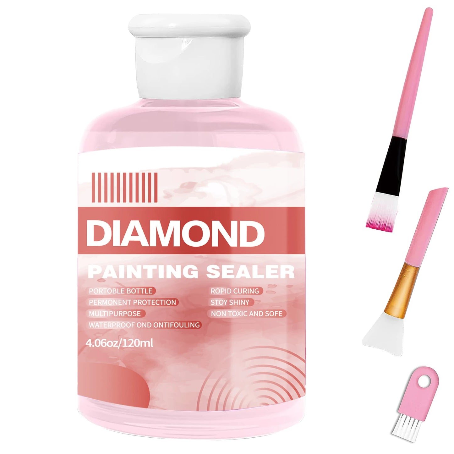 3PCS + Brushes Set Green/Blue/Pink Color Diamond Painting Sealer Kits 120ML/240ML  Diamond Art Sealer Puzzle Glue Diamond Painting Accessories